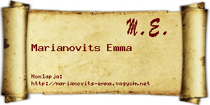 Marianovits Emma névjegykártya