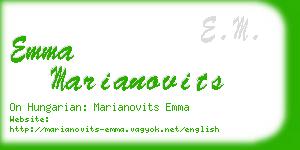 emma marianovits business card